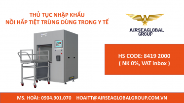 THỦ TỤC NHẬP KHẨU NỒI HẤP TIỆT TRÙNG DÙNG TRONG Y TẾ