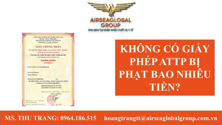 KHÔNG CÓ GIẤY PHÉP ATTP BỊ PHẠT BAO NHIÊU TIỀN?