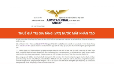 THUẾ GIÁ TRỊ GIA TĂNG (VAT) NƯỚC MẮT NHÂN TẠO NHẬP KHẨU