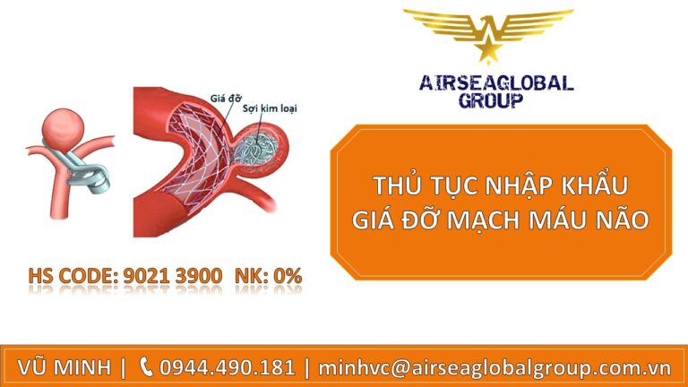 THỦ TỤC NHẬP KHẨU GIÁ ĐỠ MẠCH MÁU NÃO