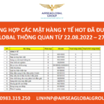 Danh mục tbyt đã thông quan