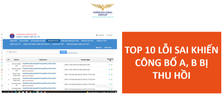 TOP 10 LỖI SAI KHIẾN CÔNG BỐ A B BỊ THU HỒI